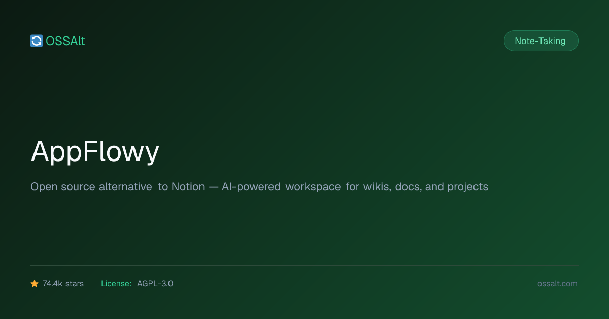 AppFlowy — Open Source Notion Alternative | OSSAlt