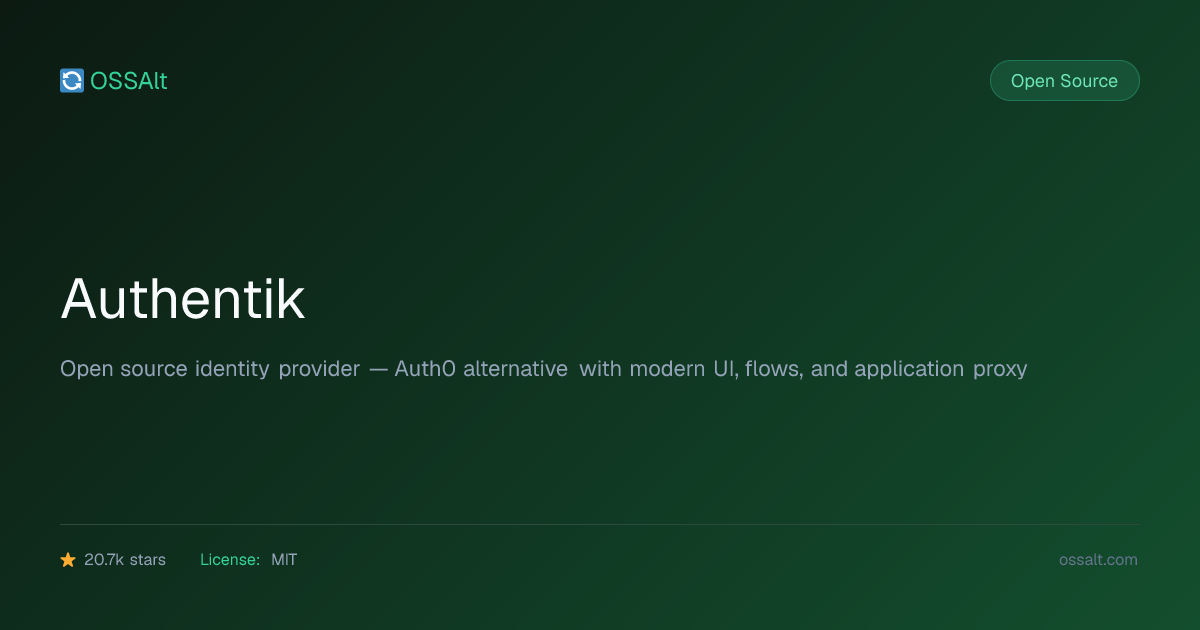 Authentik — Open Source Auth0 Alternative | OSSAlt