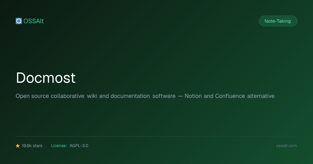 Docmost — Open Source Notion Alternative | OSSAlt