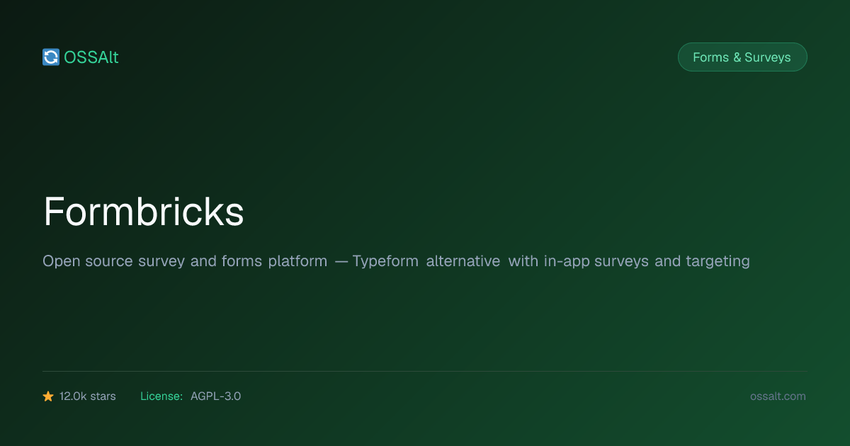 Formbricks — Open Source Typeform Alternative | OSSAlt