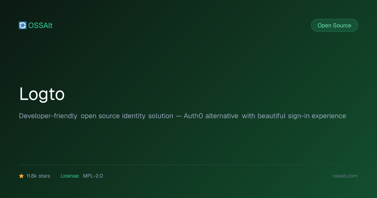 Logto — Open Source Auth0 Alternative | OSSAlt