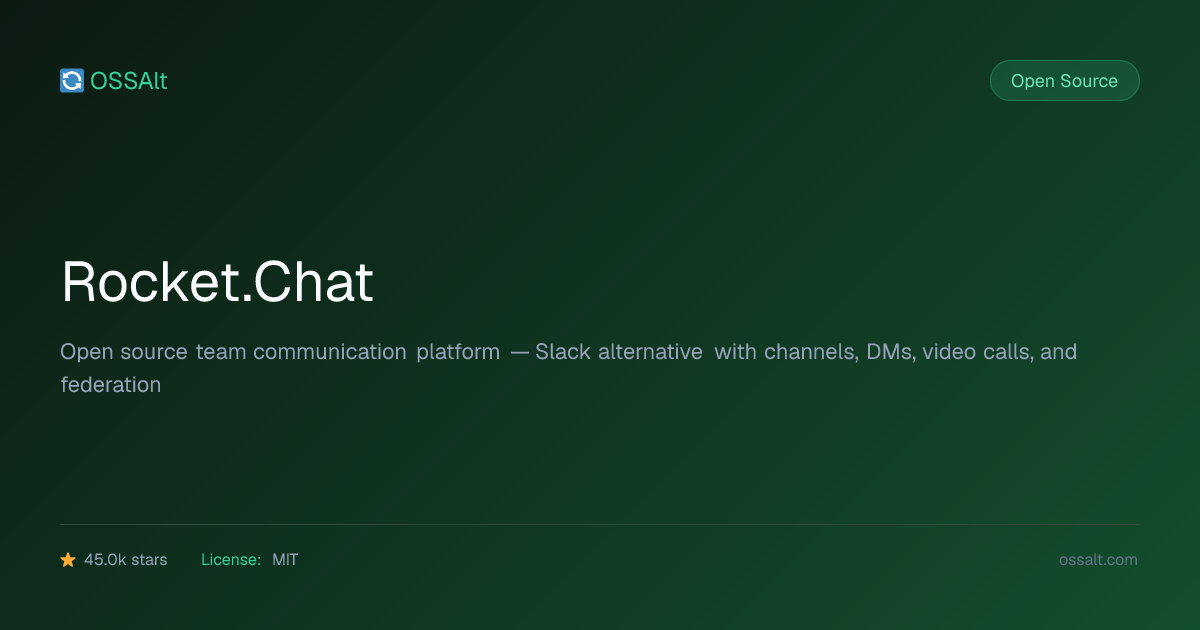 Rocket.Chat — Open Source Slack Alternative | OSSAlt